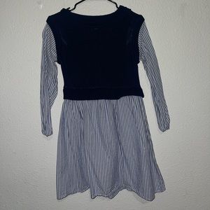 blue and white stripped vest blouse for kids size Large 10-12, great condition